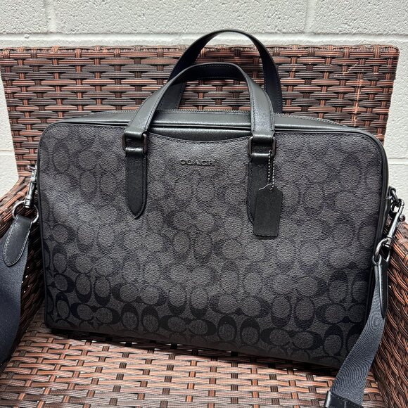 NWT Coach C8175  Graham Structured Brief In Signature Canvas - Picture 1 of 8